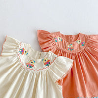 Load image into Gallery viewer, Baby Kid Girls Color-blocking Cartoon Embroidered Dresses Wholesale 25050882
