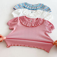 Load image into Gallery viewer, Baby Kid Girls Solid Color Striped Tops Wholesale 25050885
