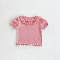 Load image into Gallery viewer, Baby Kid Girls Solid Color Striped Tops Wholesale 25050885
