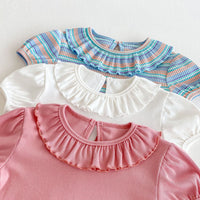 Load image into Gallery viewer, Baby Kid Girls Solid Color Striped Tops Wholesale 25050885
