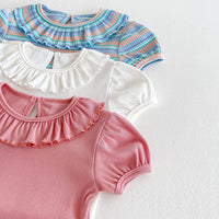 Load image into Gallery viewer, Baby Kid Girls Solid Color Striped Tops Wholesale 25050885
