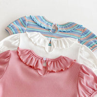 Load image into Gallery viewer, Baby Kid Girls Solid Color Striped Tops Wholesale 25050885
