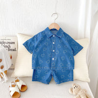 Load image into Gallery viewer, 2 Pieces Set Baby Kid Boys Cartoon Print Shirts And Shorts Wholesale 25050886
