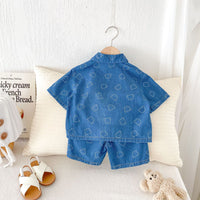 Load image into Gallery viewer, 2 Pieces Set Baby Kid Boys Cartoon Print Shirts And Shorts Wholesale 25050886
