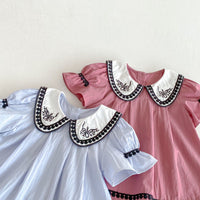 Load image into Gallery viewer, Baby Kid Girls Color-blocking Embroidered Dresses Wholesale 25050887
