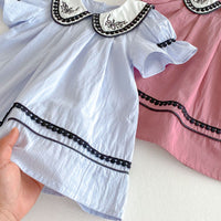 Load image into Gallery viewer, Baby Kid Girls Color-blocking Embroidered Dresses Wholesale 25050887

