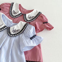 Load image into Gallery viewer, Baby Kid Girls Color-blocking Embroidered Dresses Wholesale 25050887
