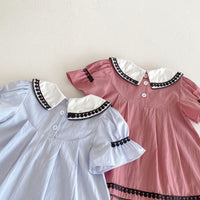 Load image into Gallery viewer, Baby Kid Girls Color-blocking Embroidered Dresses Wholesale 25050887
