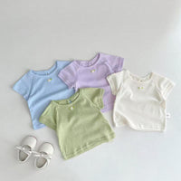 Load image into Gallery viewer, Baby Girls Solid Color Tops Wholesale 25050896
