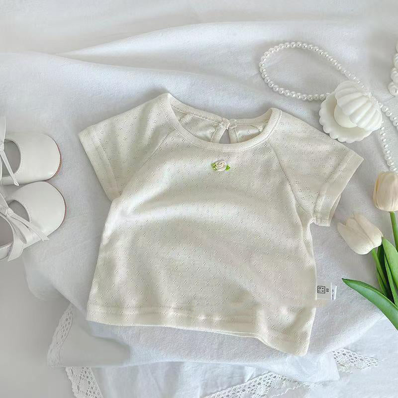 Baby Girls Solid Color Tops Wholesale 25050896