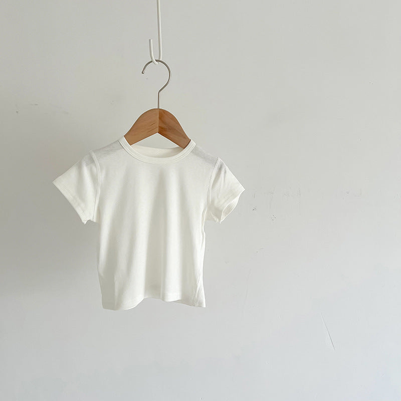 Baby Kid Girls Boys Solid Color Tops Wholesale 25050897