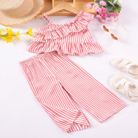 Load image into Gallery viewer, 2 Pieces Set Baby Kid Girls Striped Tank Tops And Pants Wholesale 25060402
