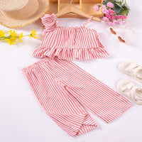 Load image into Gallery viewer, 2 Pieces Set Baby Kid Girls Striped Tank Tops And Pants Wholesale 25060402
