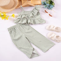Load image into Gallery viewer, 2 Pieces Set Baby Kid Girls Striped Tank Tops And Pants Wholesale 25060402
