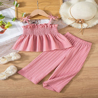 Load image into Gallery viewer, 2 Pieces Set Baby Kid Girls Solid Color Tank Tops And Pants Wholesale 25060403
