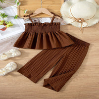 Load image into Gallery viewer, 2 Pieces Set Baby Kid Girls Solid Color Tank Tops And Pants Wholesale 25060403
