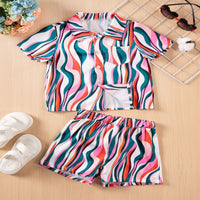 Load image into Gallery viewer, 2 Pieces Set Baby Kid Boys Color-blocking Shirts And Shorts Wholesale 25060404
