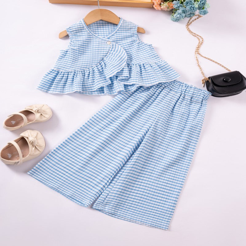 2 Pieces Set Baby Kid Girls Striped Tank Tops And Pants Wholesale 25060405