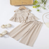 Load image into Gallery viewer, 2 Pieces Set Baby Kid Girls Striped Tank Tops And Pants Wholesale 25060405
