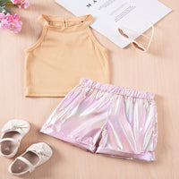 Load image into Gallery viewer, 2 Pieces Set Baby Kid Girls Solid Color Tank Tops And Shorts Wholesale 25060406
