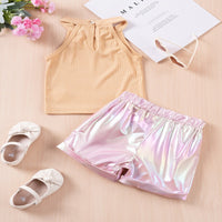 Load image into Gallery viewer, 2 Pieces Set Baby Kid Girls Solid Color Tank Tops And Shorts Wholesale 25060406
