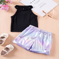 Load image into Gallery viewer, 2 Pieces Set Baby Kid Girls Solid Color Tank Tops And Shorts Wholesale 25060406
