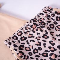 Load image into Gallery viewer, 2 Pieces Set Baby Kid Girls Solid Color T-Shirts And Leopard Shorts Wholesale 25060408
