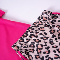 Load image into Gallery viewer, 2 Pieces Set Baby Kid Girls Solid Color T-Shirts And Leopard Shorts Wholesale 25060408
