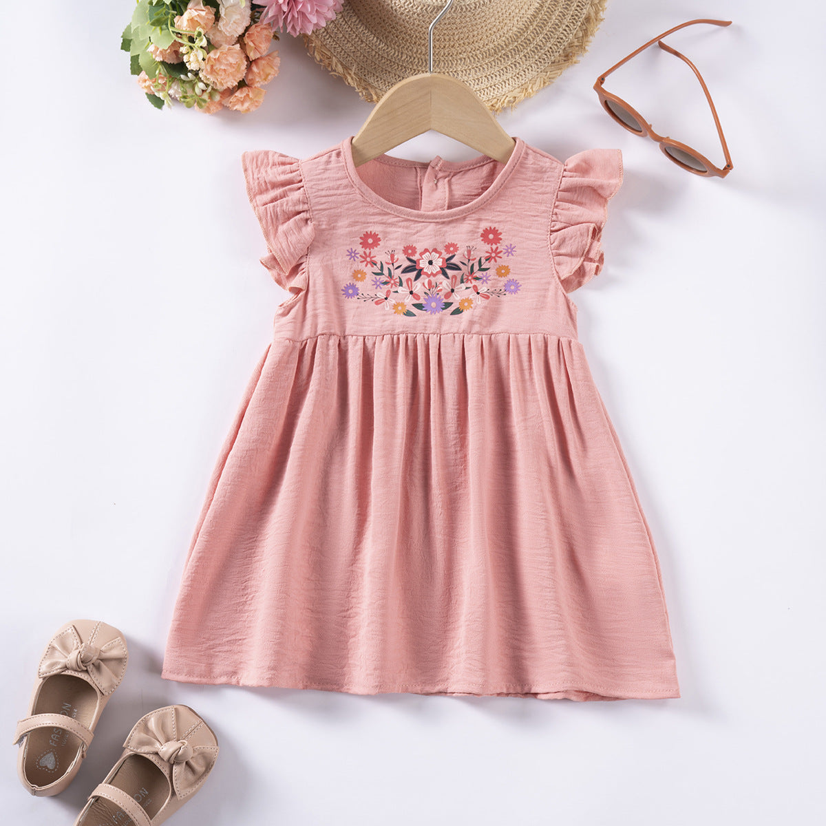 Baby Kid Girls Flower Print Dresses Wholesale 25060410