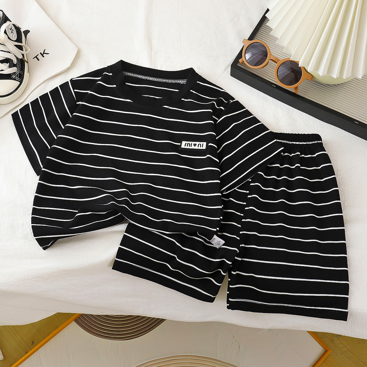 2 Pieces Set Baby Kid Boys Striped T-Shirts And Shorts Wholesale 250604100