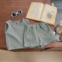 Load image into Gallery viewer, 2 Pieces Set Baby Kid Boys Solid Color Tank Tops And Shorts Wholesale 250604103
