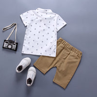 Load image into Gallery viewer, 2 Pieces Set Baby Kid Boys Print Polo Shirts And Solid Color Shorts Wholesale 250604106
