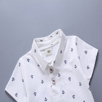 Load image into Gallery viewer, 2 Pieces Set Baby Kid Boys Print Polo Shirts And Solid Color Shorts Wholesale 250604106
