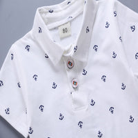 Load image into Gallery viewer, 2 Pieces Set Baby Kid Boys Print Polo Shirts And Solid Color Shorts Wholesale 250604106
