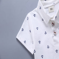 Load image into Gallery viewer, 2 Pieces Set Baby Kid Boys Print Polo Shirts And Solid Color Shorts Wholesale 250604106
