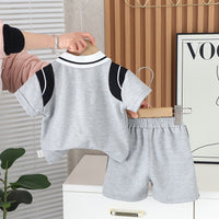 Load image into Gallery viewer, 2 Pieces Set Baby Kid Boys Color-blocking Alphabet Tops And Shorts Wholesale 250604109
