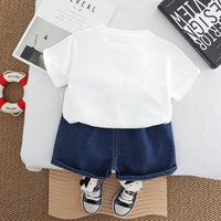 Load image into Gallery viewer, 2 Pieces Set Baby Kid Boys Letters Cartoon T-Shirts And Solid Color Shorts Wholesale 250604110
