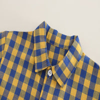 Load image into Gallery viewer, 2 Pieces Set Baby Kid Boys Checked Shirts And Solid Color Shorts Wholesale 250604111
