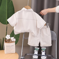 Load image into Gallery viewer, 2 Pieces Set Baby Kid Boys Solid Color Tops And Shorts Wholesale 250604114
