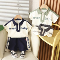Load image into Gallery viewer, 2 Pieces Set Baby Kid Boys Letters Color-blocking Tops And Shorts Wholesale 250604117
