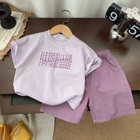 Load image into Gallery viewer, 2 Pieces Set Baby Kid Boys Letters Tops And Solid Color Shorts Wholesale 250604118
