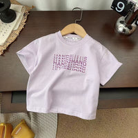 Load image into Gallery viewer, 2 Pieces Set Baby Kid Boys Letters Tops And Solid Color Shorts Wholesale 250604118
