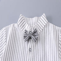 Load image into Gallery viewer, 3 Pieces Set Baby Kid Boys Striped Shirts Checked Vests Waistcoats And Shorts Wholesale 250604119
