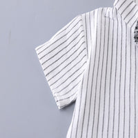 Load image into Gallery viewer, 3 Pieces Set Baby Kid Boys Striped Shirts Checked Vests Waistcoats And Shorts Wholesale 250604119
