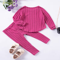 Load image into Gallery viewer, 2 Pieces Set Baby Kid Girls Boys Solid Color Tops And Pants Wholesale 25060416
