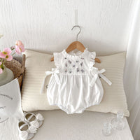 Load image into Gallery viewer, Baby Girls Flower Embroidered Rompers Wholesale 25060424
