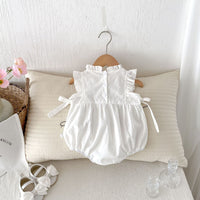 Load image into Gallery viewer, Baby Girls Flower Embroidered Rompers Wholesale 25060424
