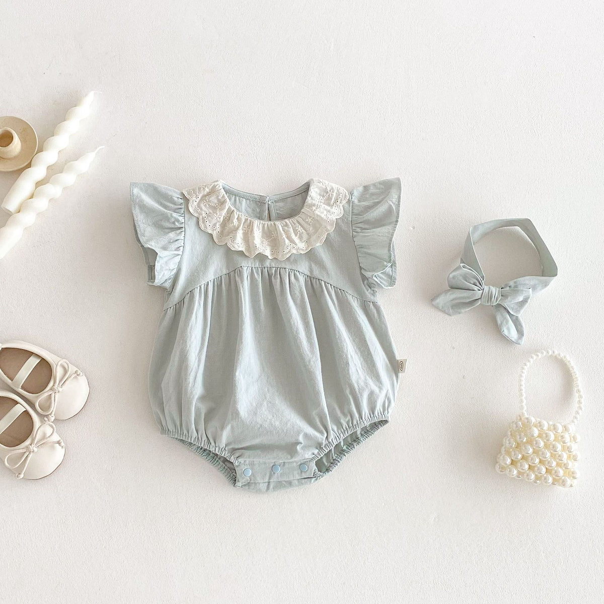 Baby Girls Solid Color Rompers Wholesale 25060426