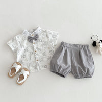 Load image into Gallery viewer, 2 Pieces Set Baby Boys Cartoon T-Shirts And Solid Color Shorts Wholesale 25060429
