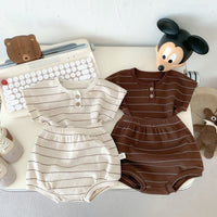 Load image into Gallery viewer, 2 Pieces Set Baby Boys Striped Tank Tops And Shorts Wholesale 25060430
